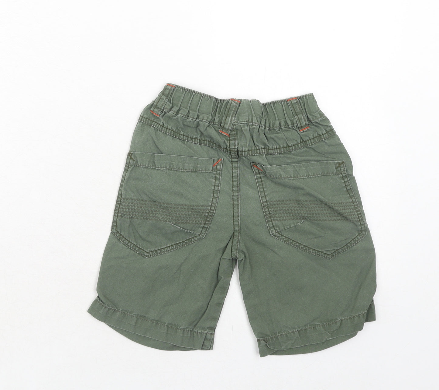 NEXT Boys Green Cotton Chino Shorts Size 4 Years Regular Zip