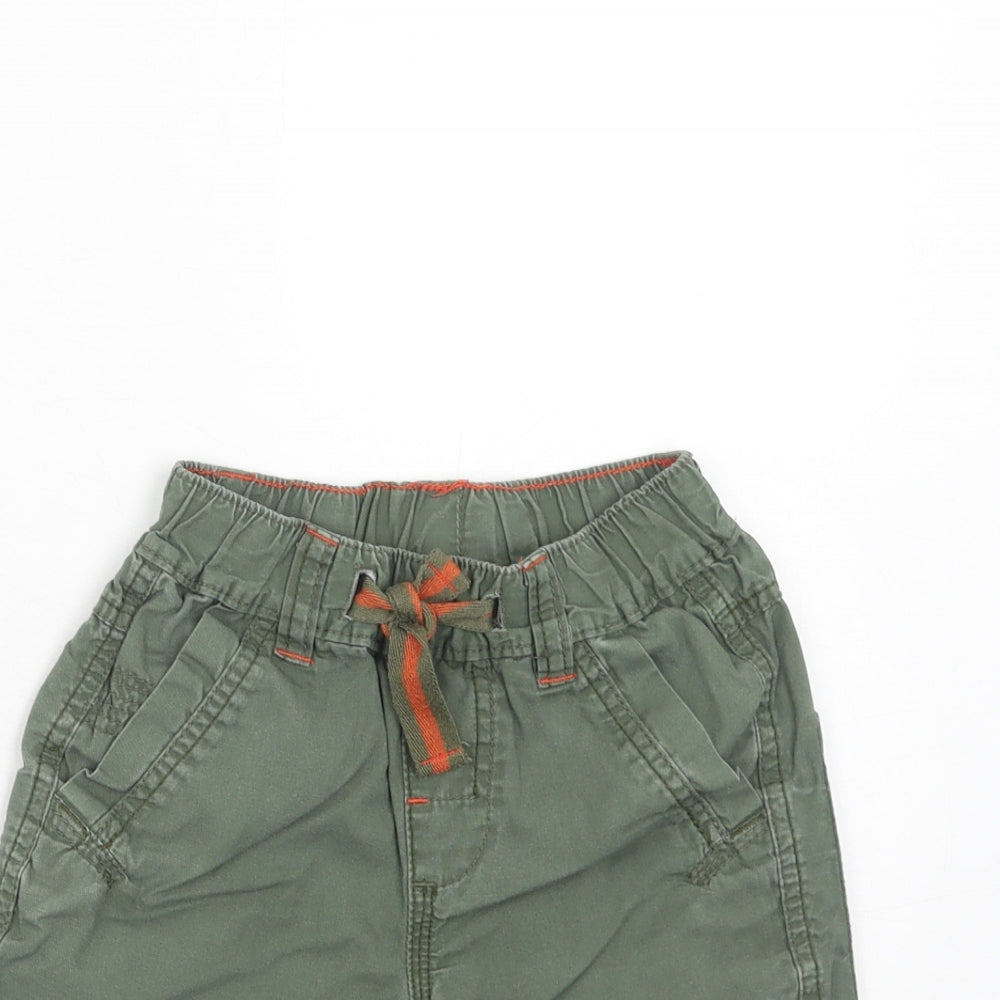 NEXT Boys Green Cotton Chino Shorts Size 4 Years Regular Zip