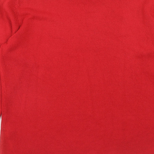 Bonmarché Womens Red Round Neck Acrylic Pullover Jumper Size S