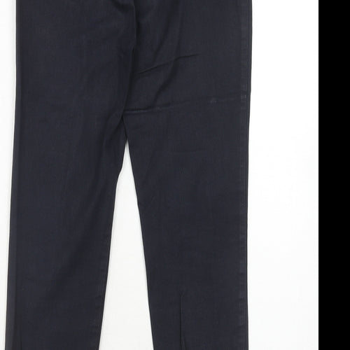 NEXT Womens Black Cotton Carrot Trousers Size 8 Regular Hook & Eye