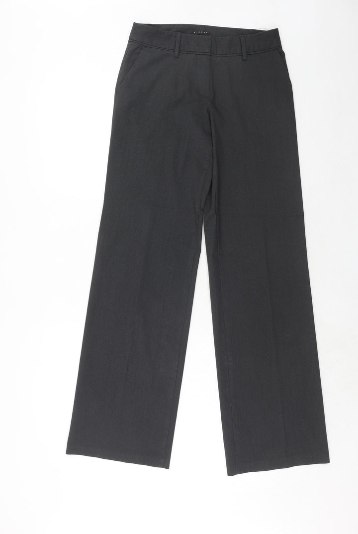 Sisley Womens Grey Polyester Dress Pants Trousers Size 10 Regular Hook & Eye