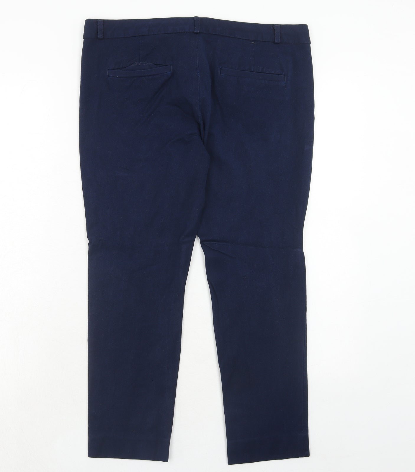 Banana Republic Womens Blue Viscose Chino Trousers Size 10 Regular Hook & Eye