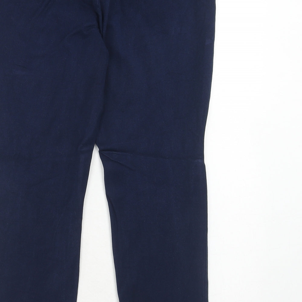 Banana Republic Womens Blue Viscose Chino Trousers Size 10 Regular Hook & Eye