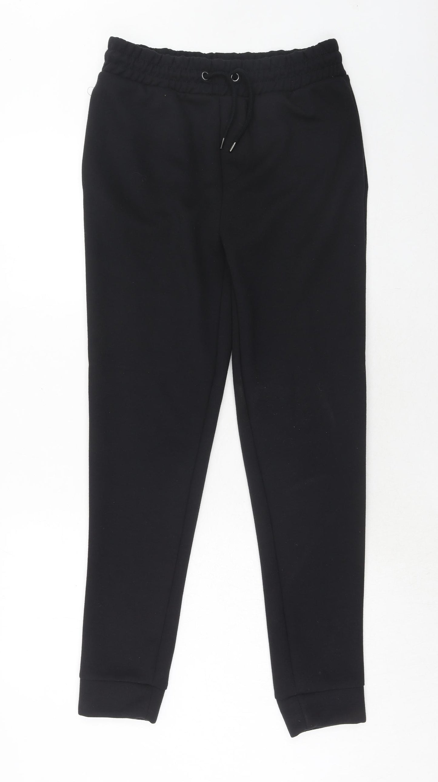 River Island Mens Black Cotton Jogger Trousers Size XS Regular Drawstring