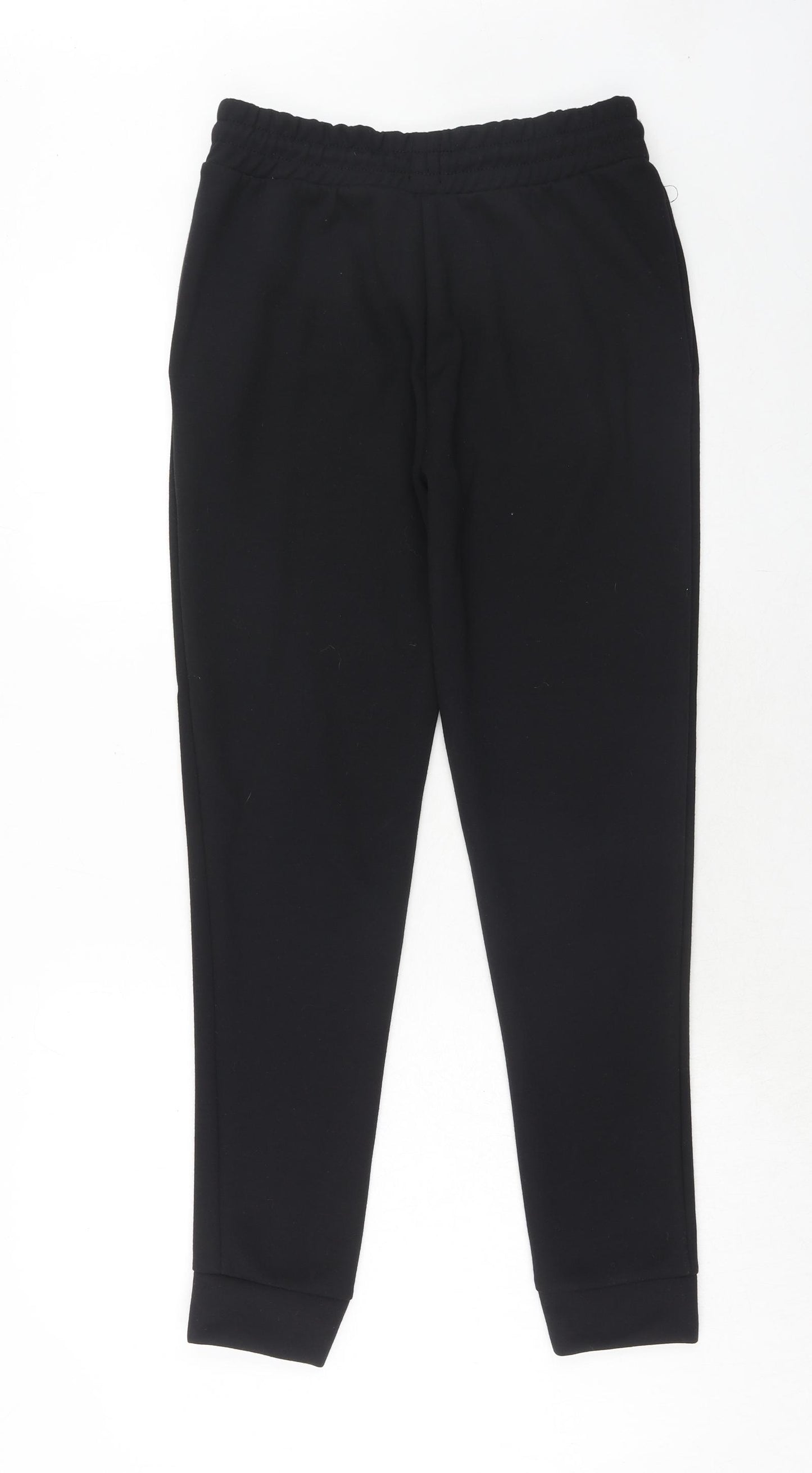 River Island Mens Black Cotton Jogger Trousers Size XS Regular Drawstring