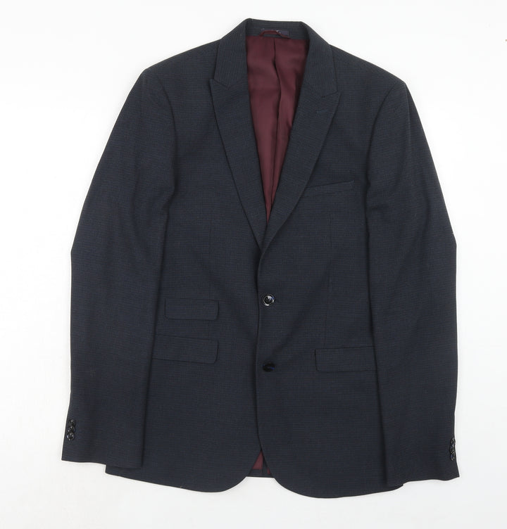 Marks and Spencer Mens Blue Polyamide Jacket Suit Jacket Size 38 Regular