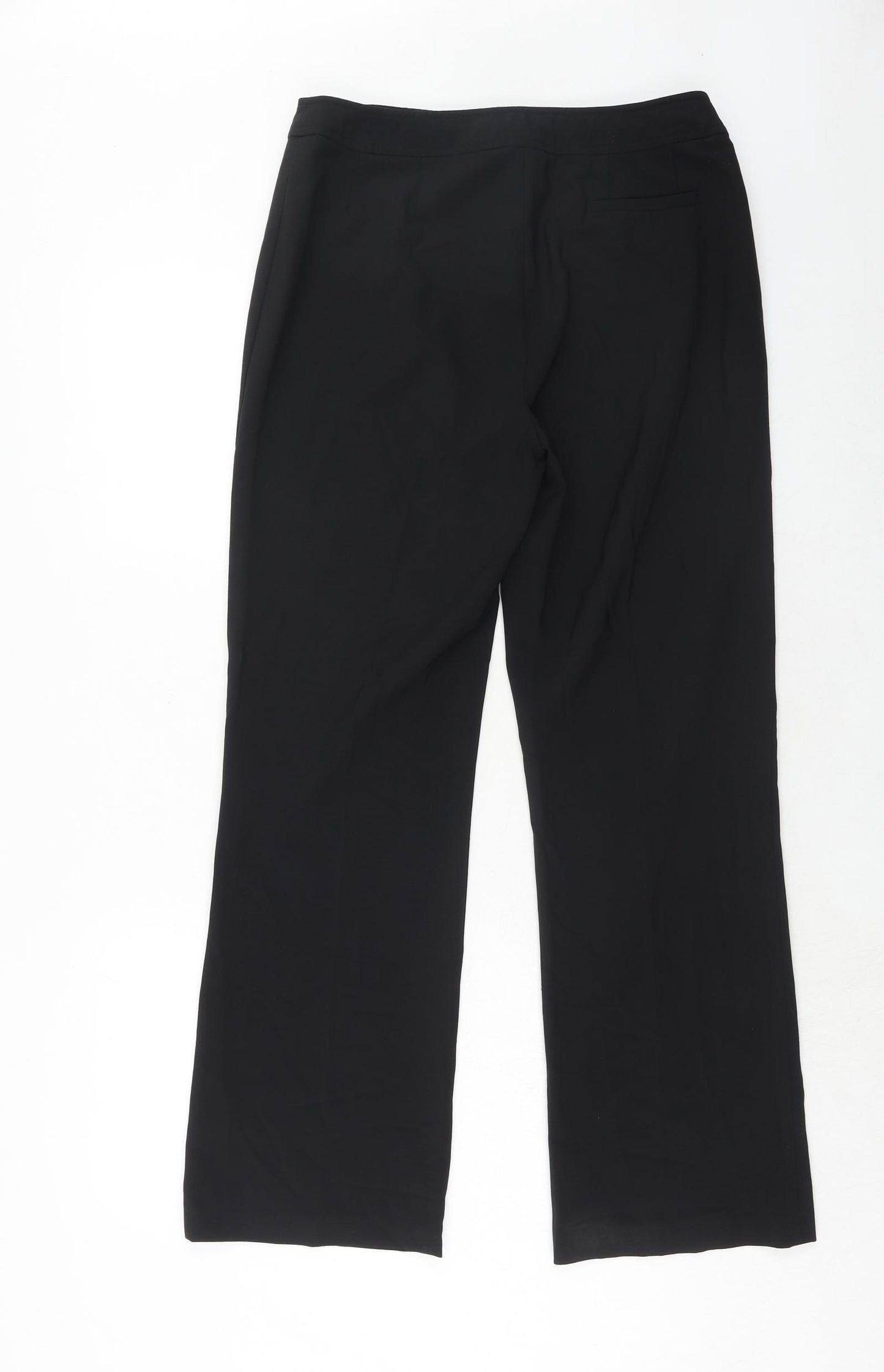 Debenhams Womens Black Polyester Trousers Size 10 Regular Hook & Eye