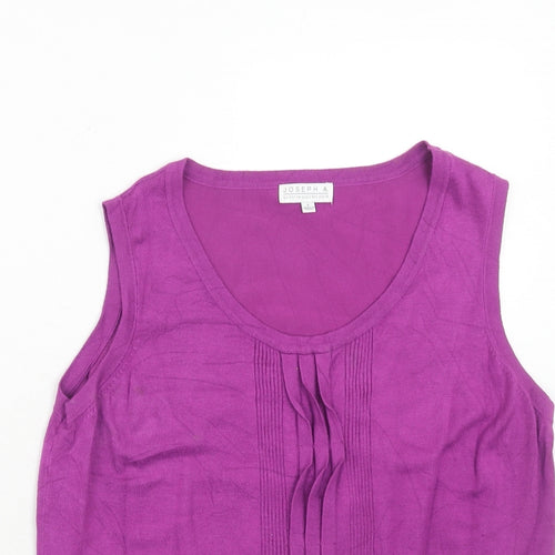Joseph A Womens Purple Scoop Neck Viscose Vest Jumper Size L