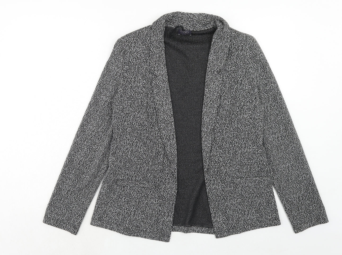 Marks and Spencer Womens Grey Geometric Jacket Blazer Size 12