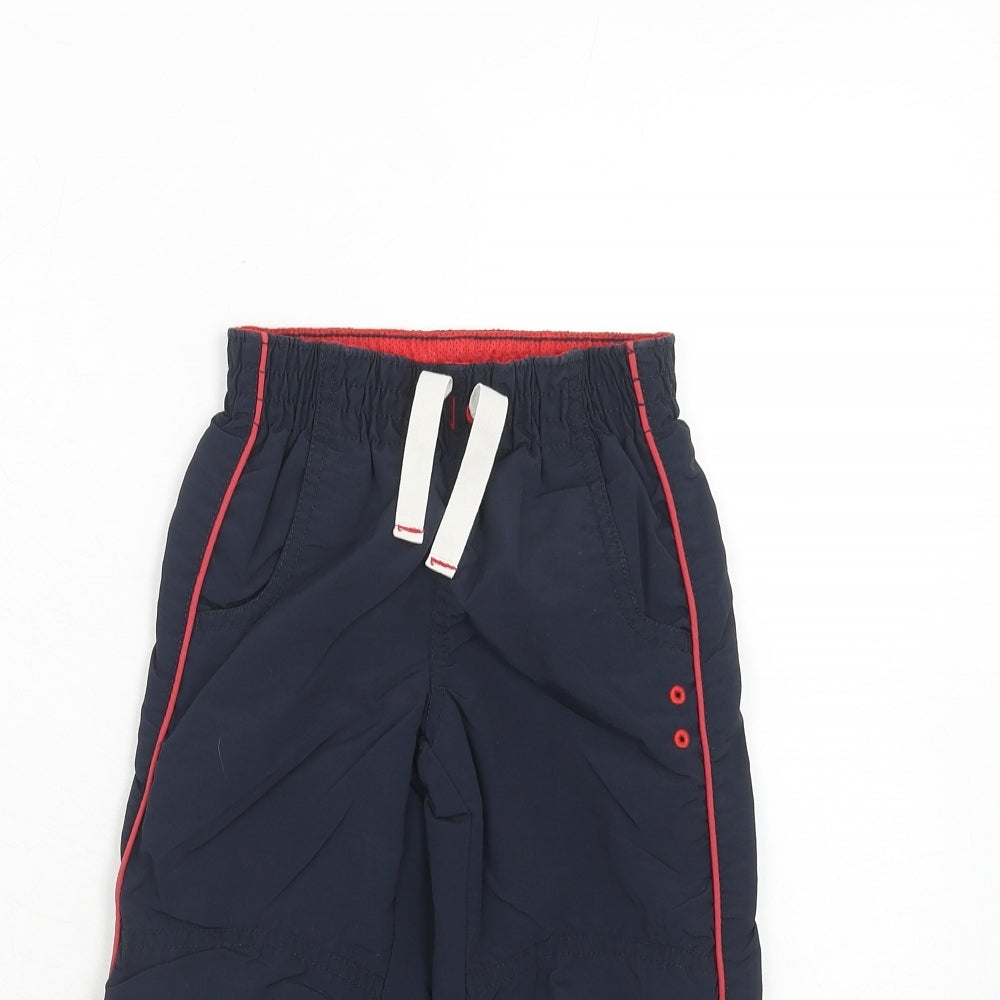 Marks and Spencer Boys Blue Polyamide Windbreaker Trousers Size 3-4 Years Regular Drawstring