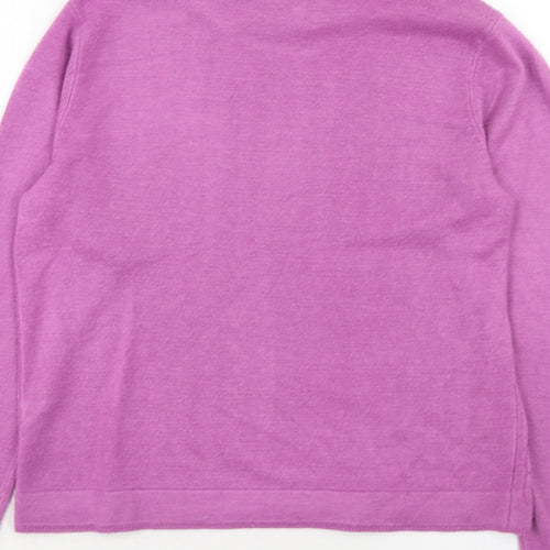 Bonmarché Womens Purple Mock Neck Acrylic Pullover Jumper Size S