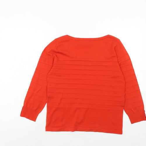 Principles Womens Red Round Neck Acrylic Pullover Jumper Size 14