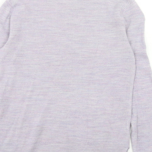 Marks and Spencer Womens Purple Round Neck Acrylic Pullover Jumper Size 6