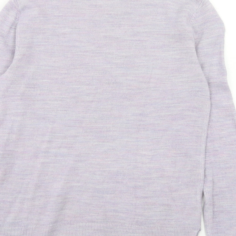 Marks and Spencer Womens Purple Round Neck Acrylic Pullover Jumper Size 6