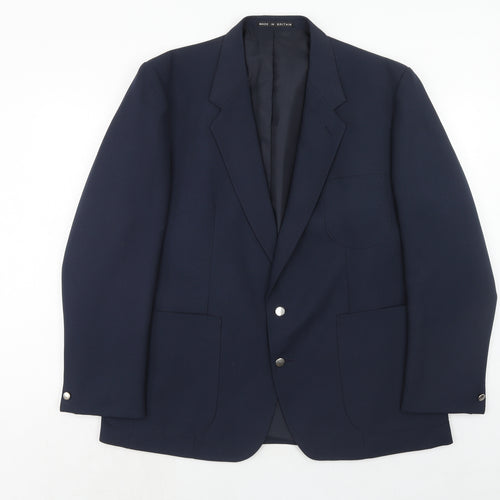 Greenwoods Mens Blue Polyester Jacket Suit Jacket Size 44 Regular
