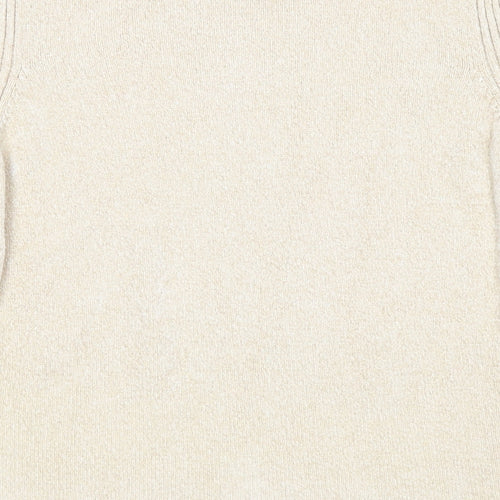 Marks and Spencer Womens Beige Boat Neck Viscose Pullover Jumper Size 12