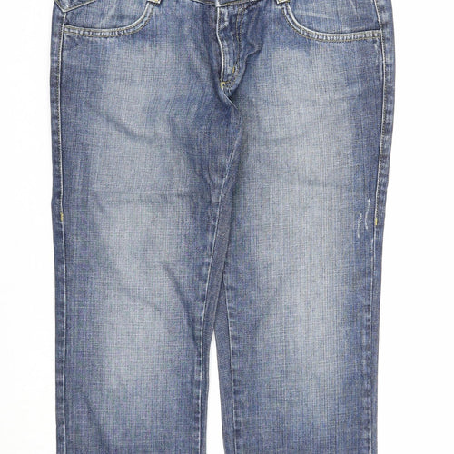 Madonna Womens Blue Cotton Straight Jeans Size 29 in Regular Zip