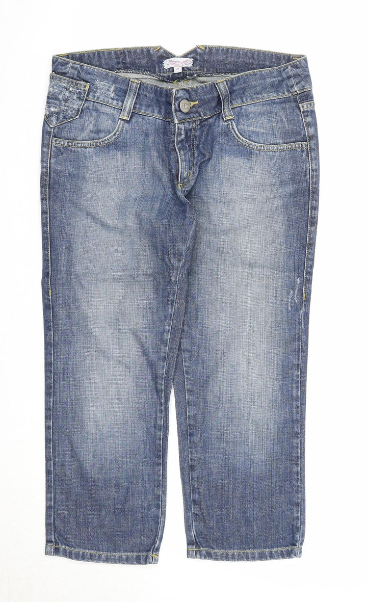 Madonna Womens Blue Cotton Straight Jeans Size 29 in Regular Zip