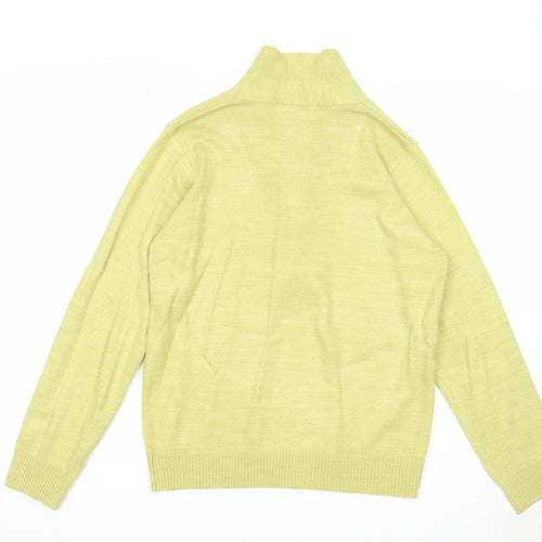 EWM Womens Green Collared Acrylic Pullover Jumper Size 10