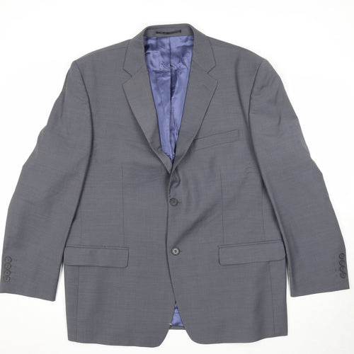 Yunsa Mens Grey Polyester Jacket Suit Jacket Size 44 Regular