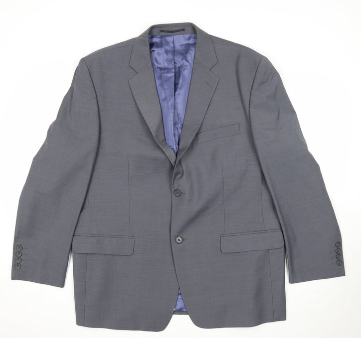 Yunsa Mens Grey Polyester Jacket Suit Jacket Size 44 Regular