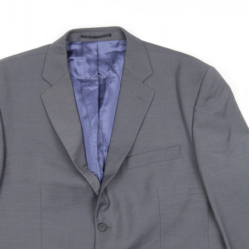 Yunsa Mens Grey Polyester Jacket Suit Jacket Size 44 Regular
