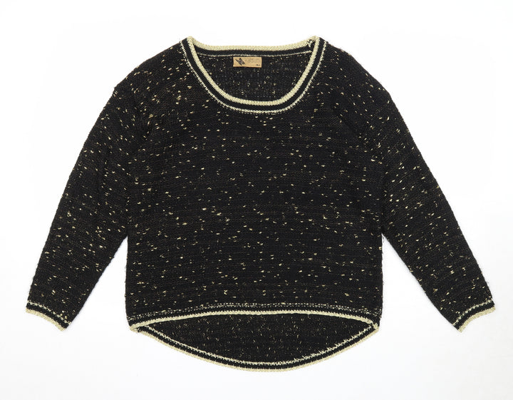 Katsumi Womens Black Scoop Neck Acrylic Pullover Jumper Size M