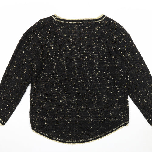 Katsumi Womens Black Scoop Neck Acrylic Pullover Jumper Size M