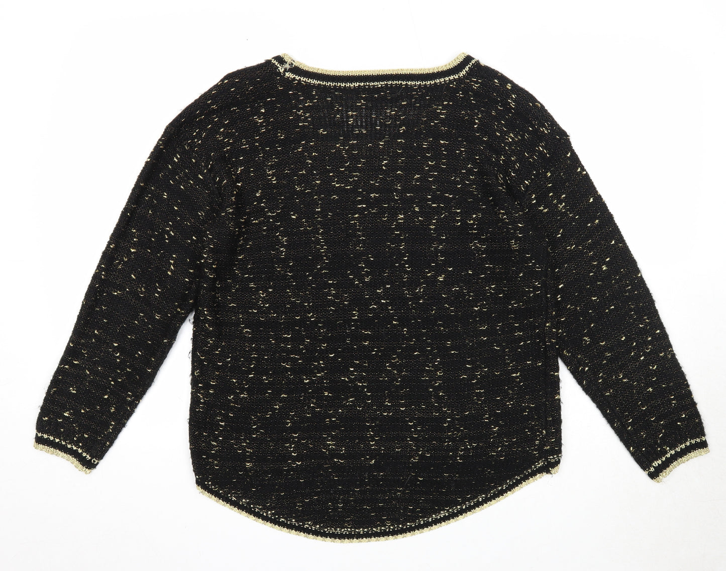 Katsumi Womens Black Scoop Neck Acrylic Pullover Jumper Size M