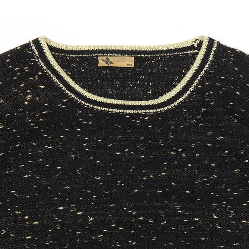 Katsumi Womens Black Scoop Neck Acrylic Pullover Jumper Size M