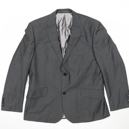 BHS Mens Grey Polyester Jacket Suit Jacket Size 42 Regular