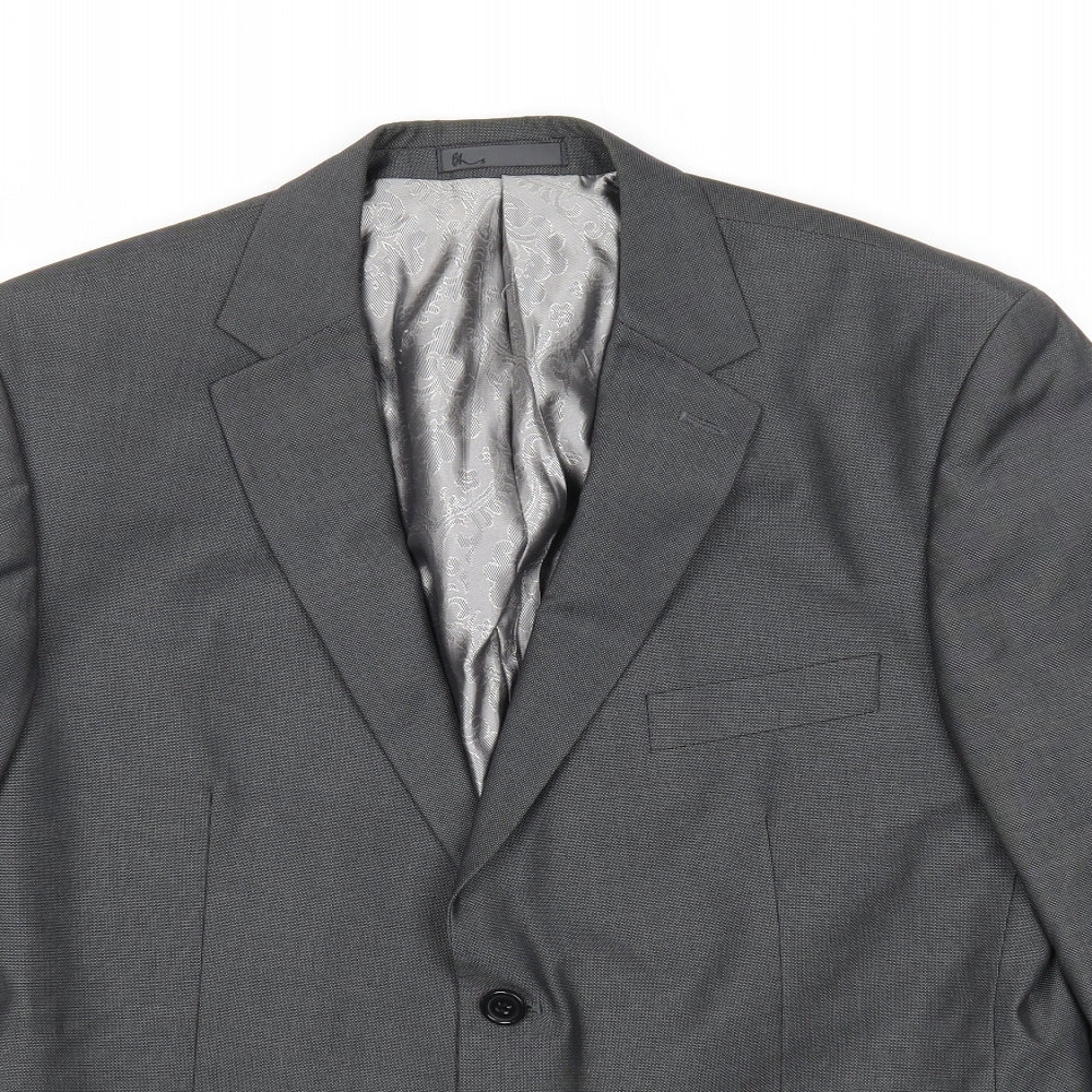 BHS Mens Grey Polyester Jacket Suit Jacket Size 42 Regular