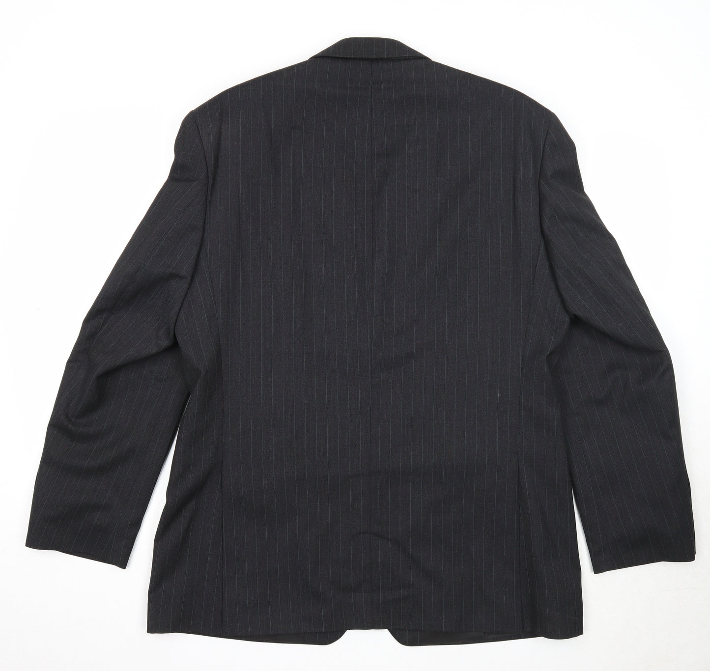 Burton Mens Black Striped Polyester Jacket Suit Jacket Size 42 Regular