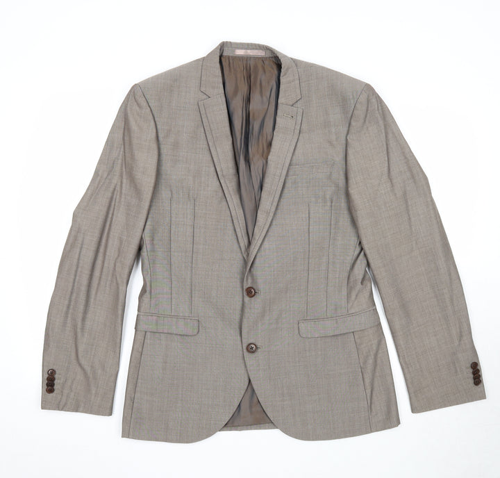 NEXT Mens Beige Wool Jacket Suit Jacket Size 40 Regular