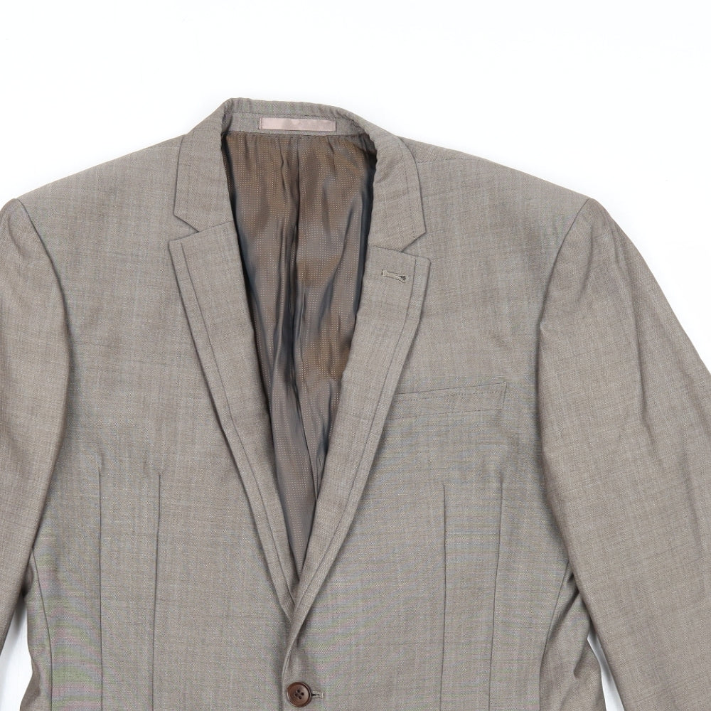 NEXT Mens Beige Wool Jacket Suit Jacket Size 40 Regular