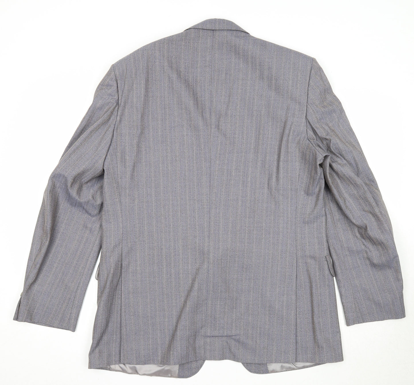 John Lewis Mens Grey Striped Wool Jacket Suit Jacket Size 42 Regular
