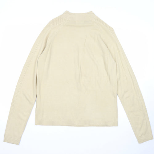 Ann Marie Womens Beige Round Neck Acrylic Pullover Jumper Size M