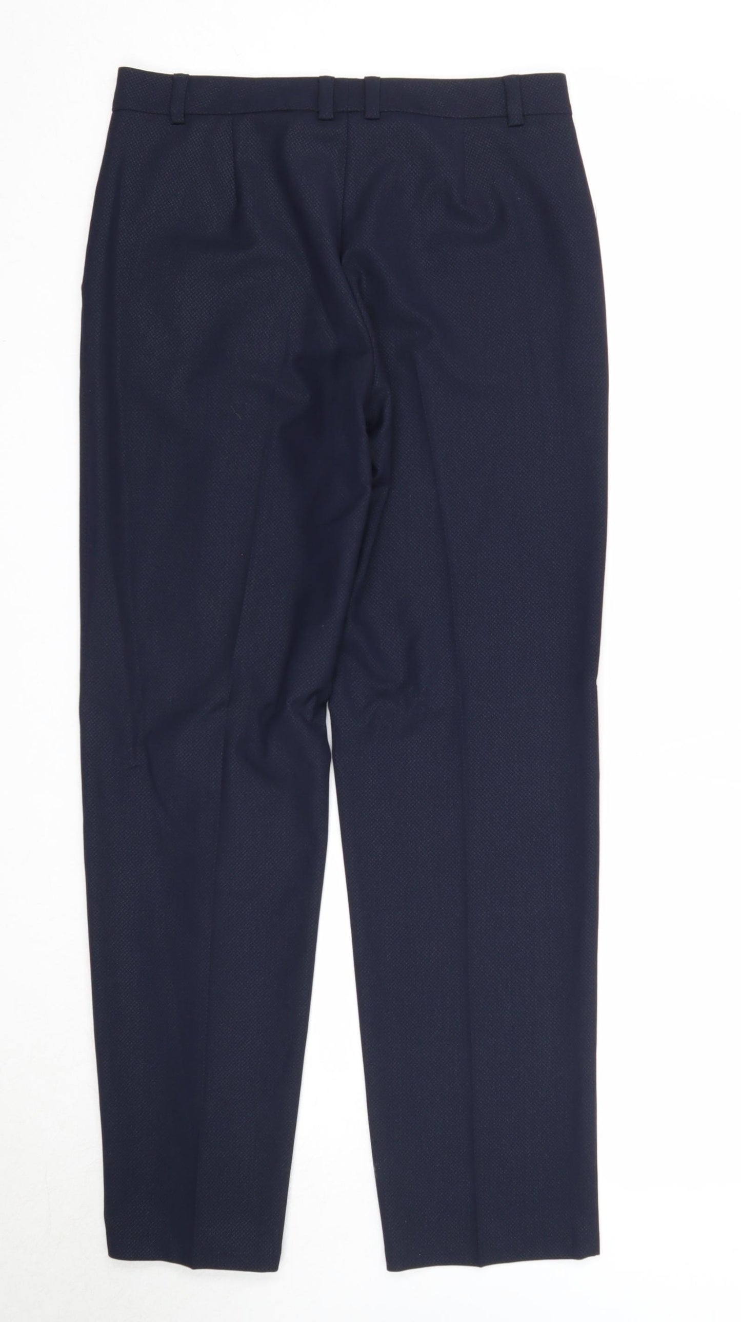 Marks and Spencer Womens Blue Polyester Trousers Size 10 Regular Zip