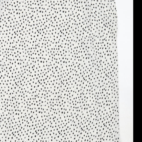Glassons Womens White Polka Dot Polyester Basic Tank Size 14 Round Neck