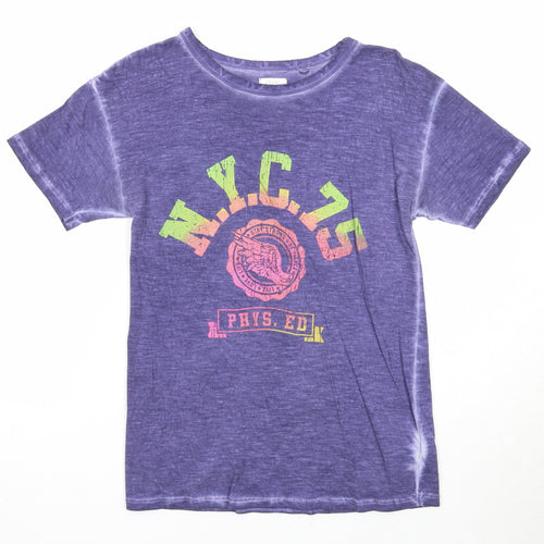NEXT Boys Purple Cotton Basic T-Shirt Size 9 Years Round Neck Pullover - NYC 75
