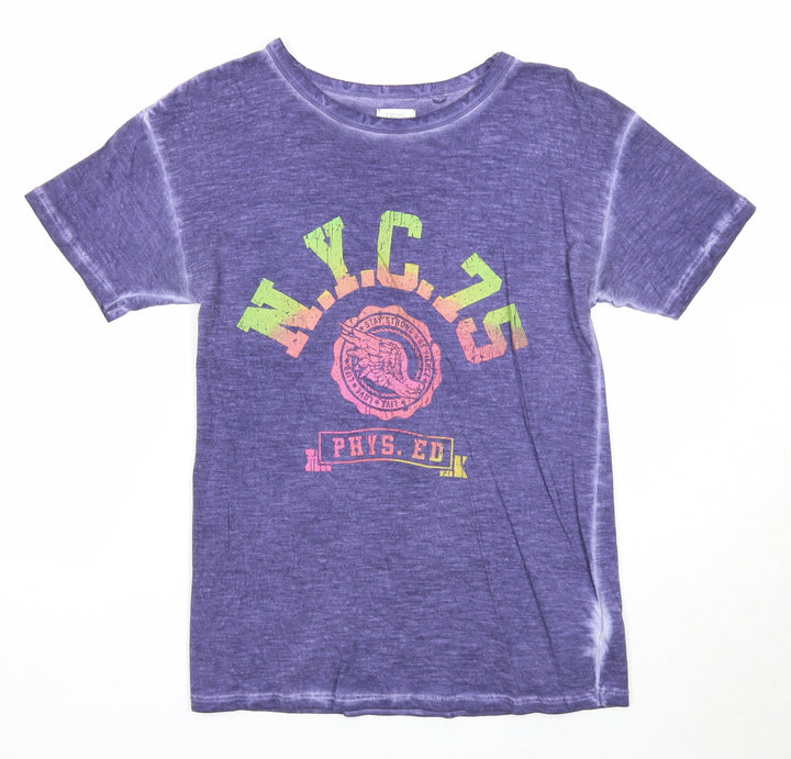 NEXT Boys Purple Cotton Basic T-Shirt Size 9 Years Round Neck Pullover - NYC 75