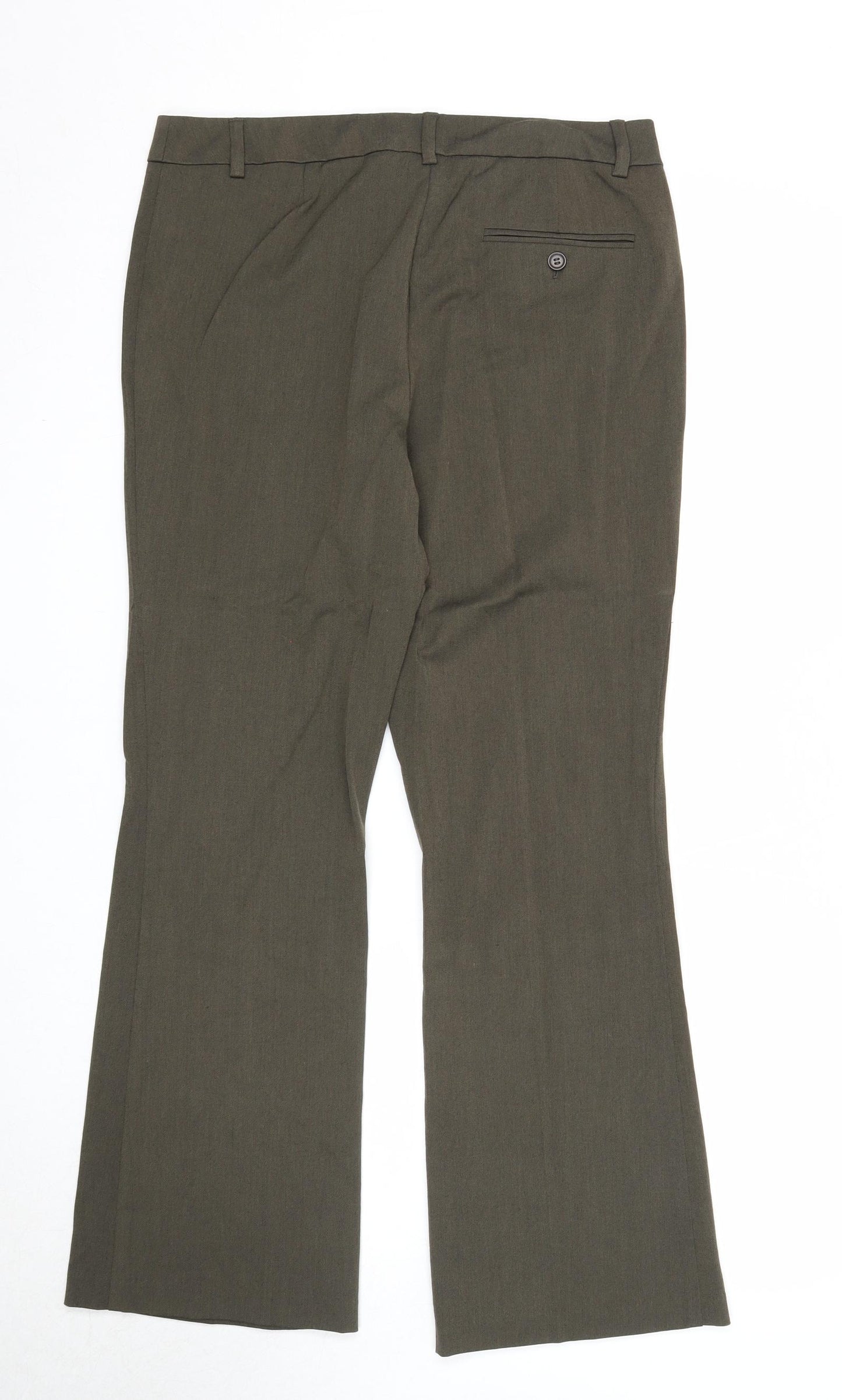 Marks and Spencer Womens Brown Polyester Dress Pants Trousers Size 12 Regular Zip