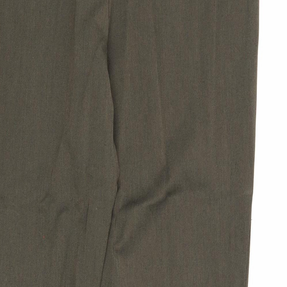 Marks and Spencer Womens Brown Polyester Dress Pants Trousers Size 12 Regular Zip