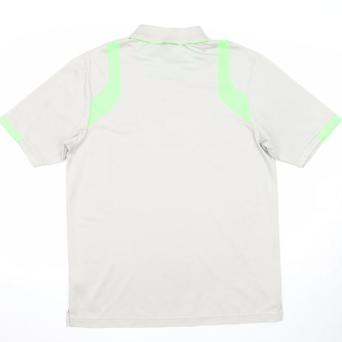 Antigua Mens Grey Polyester Polo Size M Collared Button