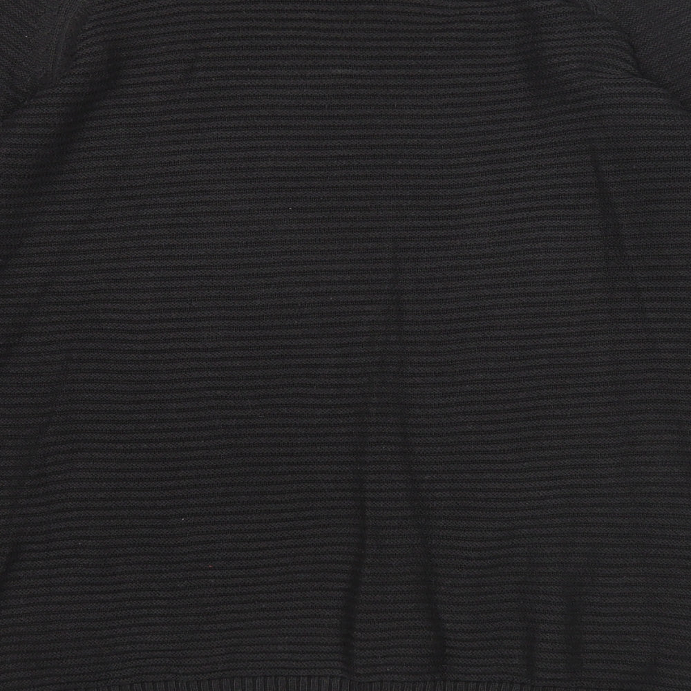 Select Womens Black Round Neck Cotton Pullover Jumper Size 8 - Cold Shoulder