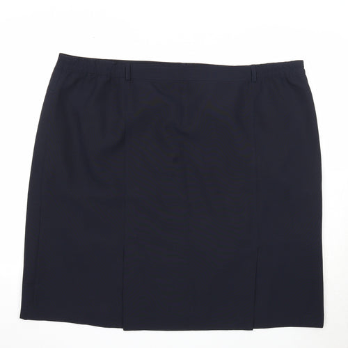 Agenda Womens Blue Polyester A-Line Skirt Size 26 Button