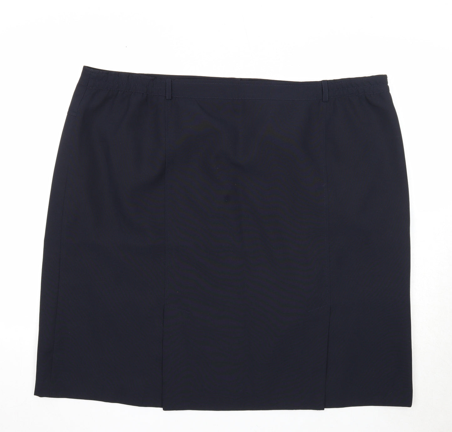 Agenda Womens Blue Polyester A-Line Skirt Size 26 Button