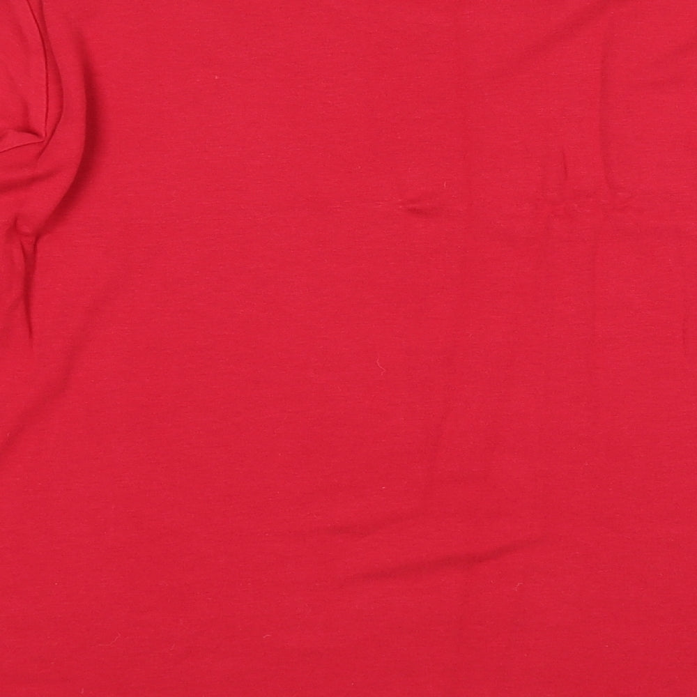 EWM Womens Red Cotton Basic T-Shirt Size 14 Round Neck - Size 14-16