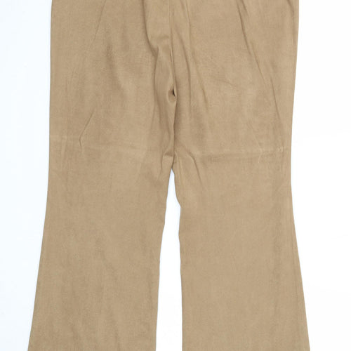NEXT Womens Beige Polyester Trousers Size 14 Regular Zip