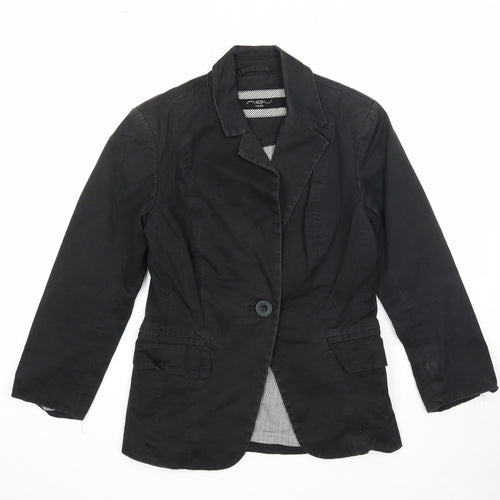 New Look Womens Black Jacket Blazer Size 8 Button